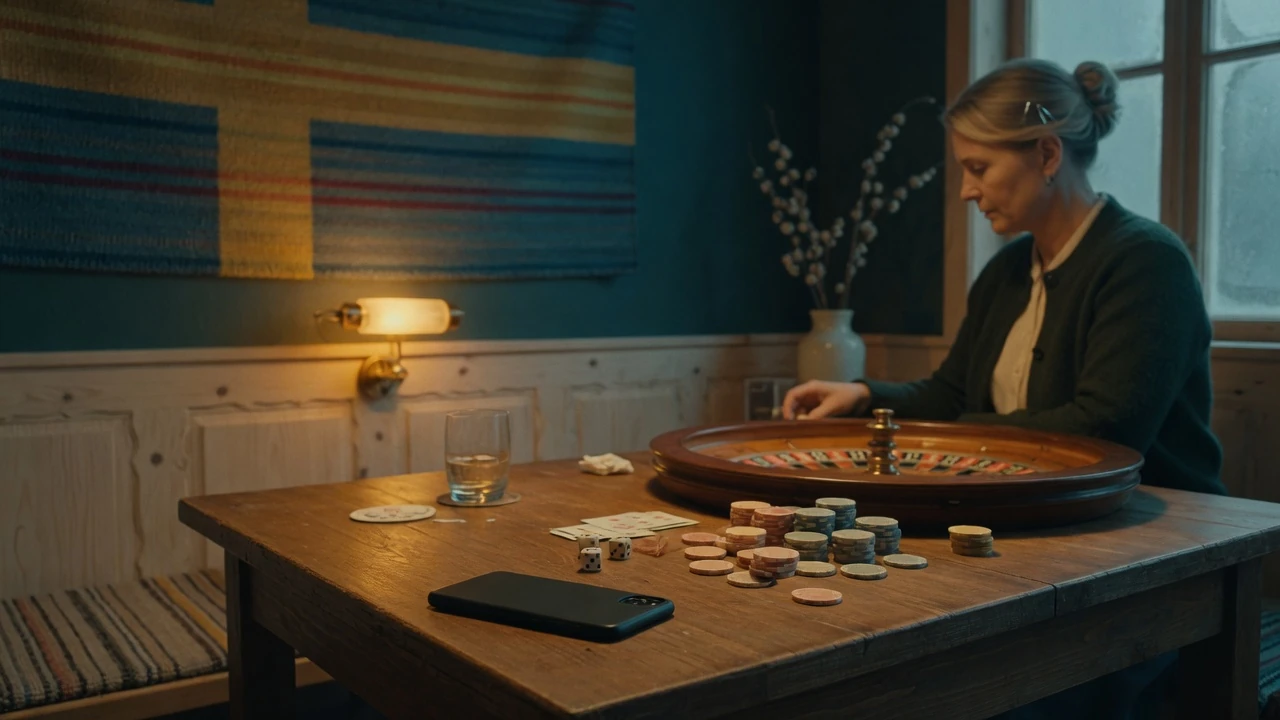 Svenskt casinobord med dolda telefon och marker